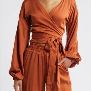 Diarrablu Rust Wrap Top and Pants Set